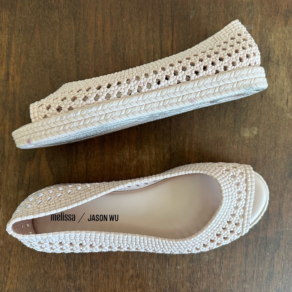 Melissa/ Jason Wu Baby Pink Rubber Camilla Peep Toe Shoes/ US 7